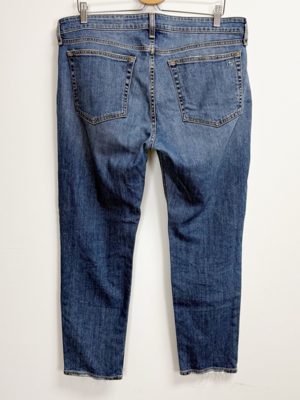 Rag & Bone Dre Low Rise Slim Boyfriend Jeans Womens 31 Julienne Blue Stretch - Picture 2 of 14